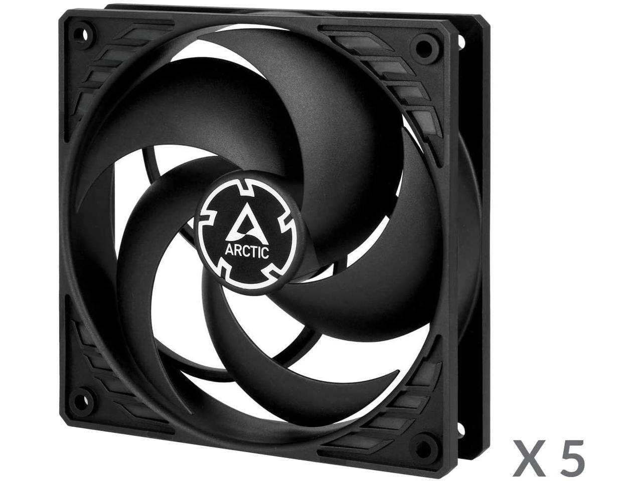 Arctic P12 Pwm Pst (Black/Black) Value Pack 5Pack - Pressure-Optimised 120 Mm Fan With Pwm And Pst (Pwm Sharing Technology)