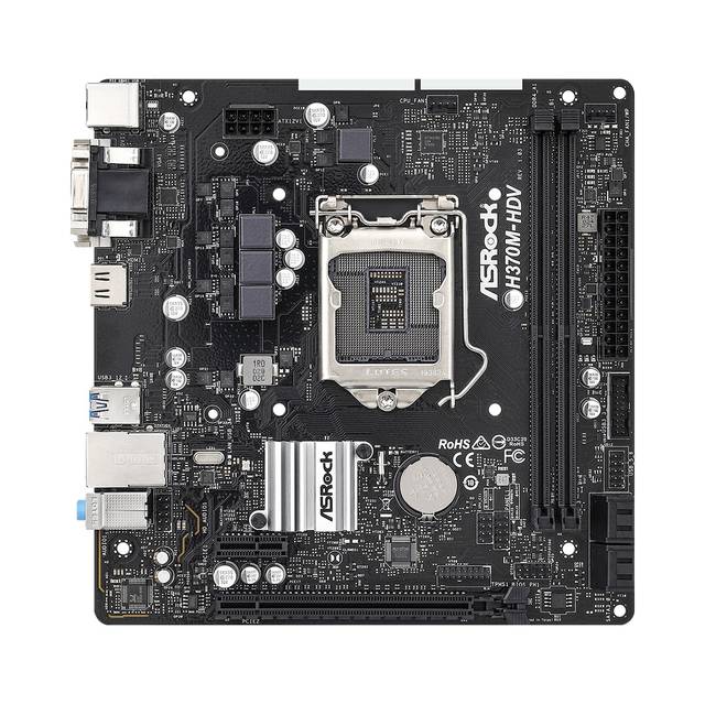 Asrock H370M-Hdv Lga1151/ Intel H370/ Ddr4/ Sata3&Usb3.2/ Micro Atx Motherboard