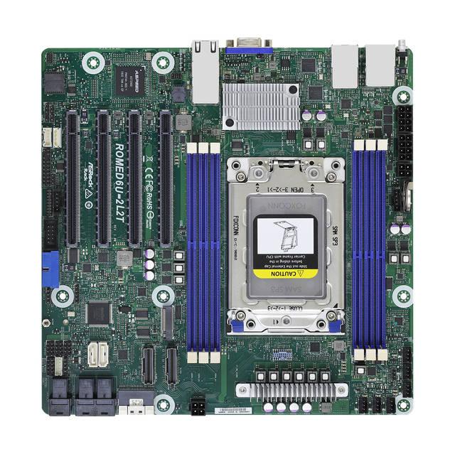 Asrock Rack Romed6U-2L2T Single Socket Sp3 Lga 4094/ Ddr4/ Sata3&Usb3.1/ V&2Gbe/ Micro-Atx Motherboard