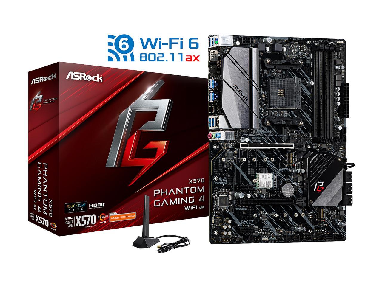 Asrock X570 Phantom Gaming 4 Wifi Ax Am4 Amd X570 Sata 6Gb S X570