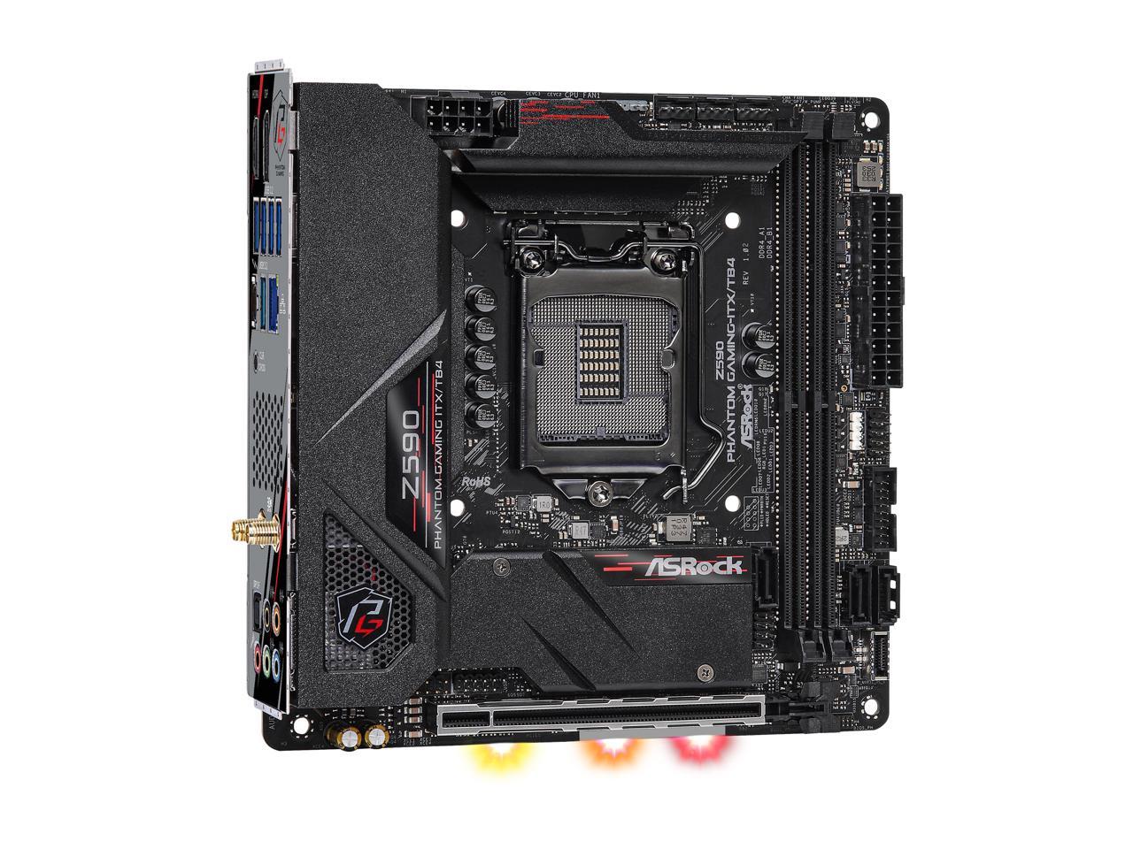 Asrock Z590 Phantom Gaming-Itx/Tb4 Lga 1200 Intel Z590 Sata 6Gb/S Mini Itx  Intel Motherboard