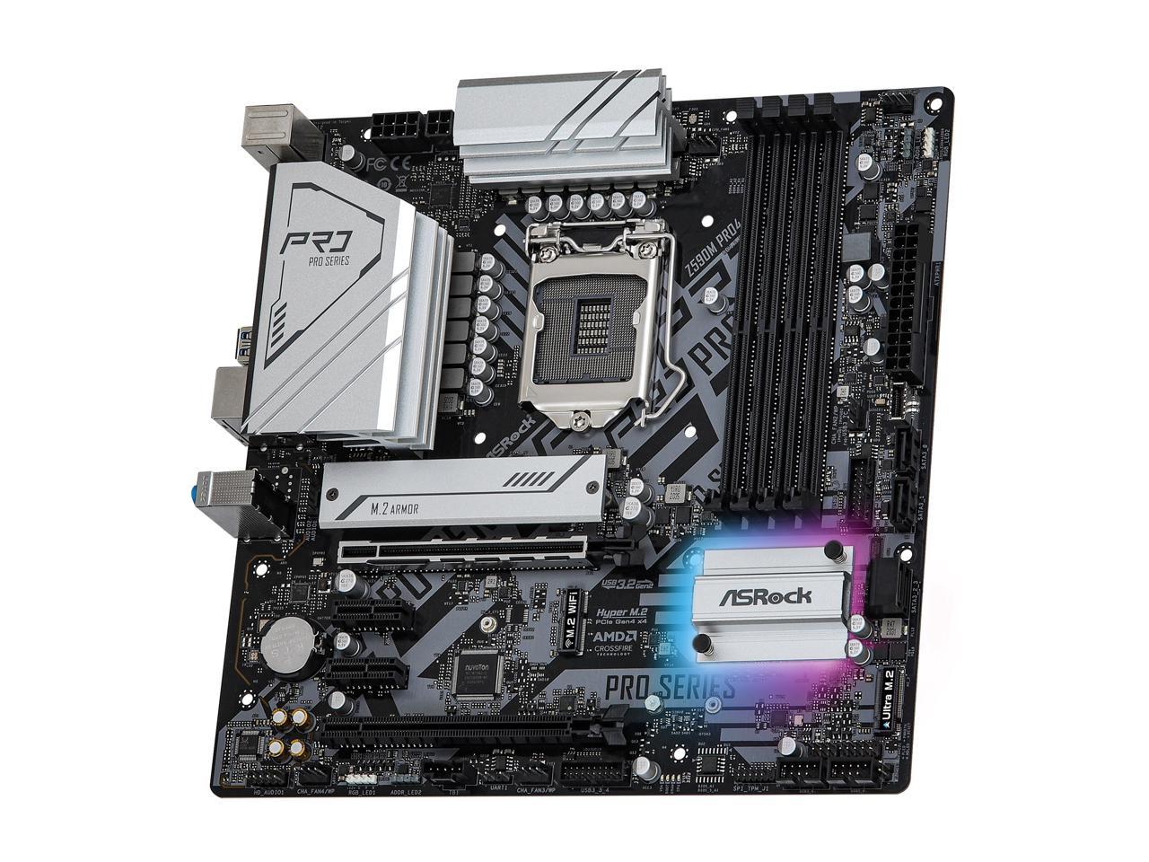 Asrock Z590M Pro4 Lga 1200 Intel Z590 Sata 6Gb/S Micro Atx Intel Motherboard