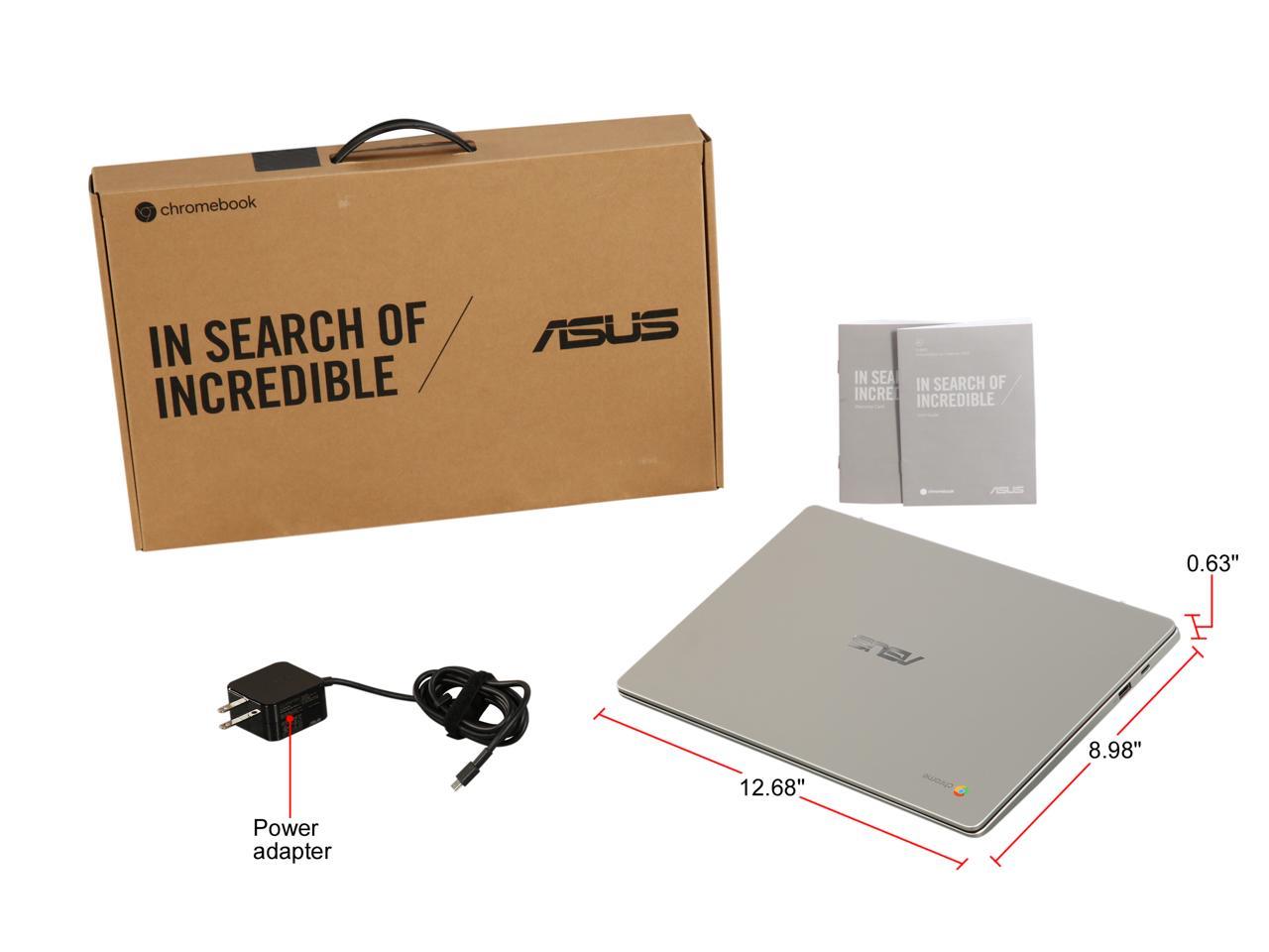 Asus Chromebook C423Na-Dh02 14 Inch Intel Celeron N3350 1.1Ghz/ 4Gb Lpddr4/ 32Gb Emmc/ Usb3.1/ Chrome Notebook (Silver)