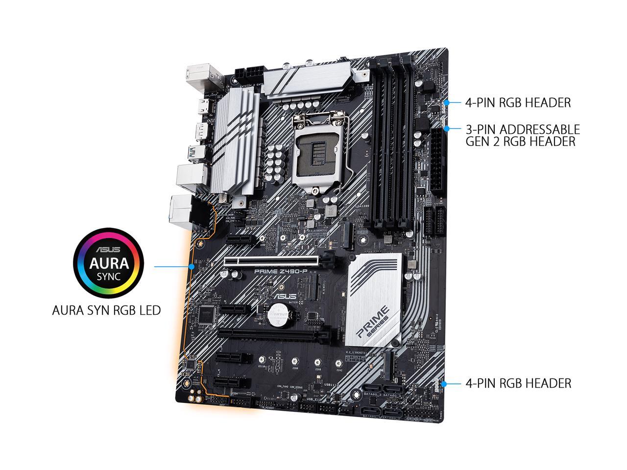Asus Prime Z490-P Lga 1200 (Intel 10Th Gen) Intel Z490 Sata 6Gb/S Atx Intel Motherboard (Dual M.2,