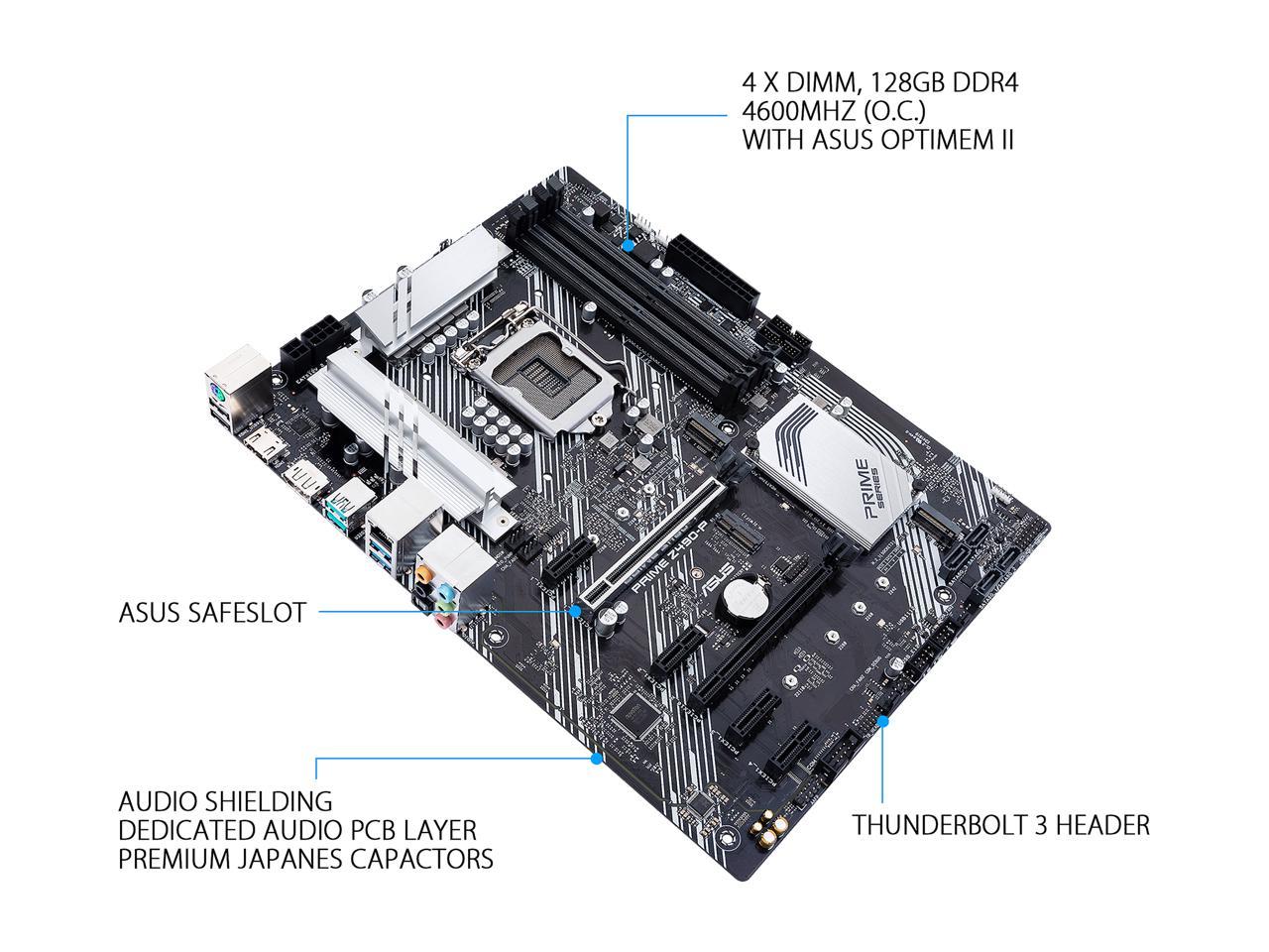 Asus Prime Z490-P Lga 1200 (Intel 10Th Gen) Intel Z490 Sata 6Gb/S Atx Intel Motherboard (Dual M.2,