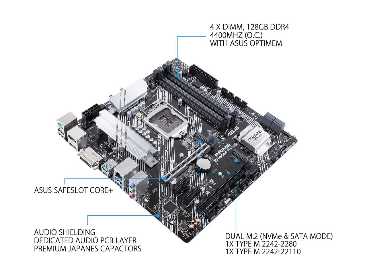 Asus Prime Z490M-Plus Lga 1200 (Intel 10Th Gen) Intel Z490 – TeciSoft