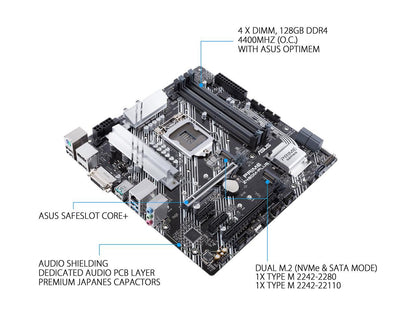 Asus Prime Z490M-Plus Lga 1200 (Intel 10Th Gen) Intel Z490 Sata 6Gb/S Micro Atx Intel Motherboard