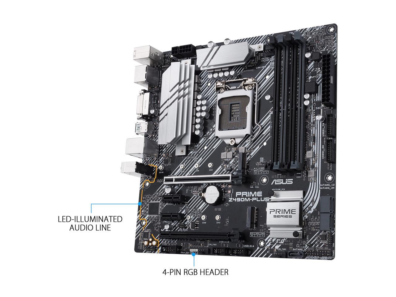 Asus Prime Z490M-Plus Lga 1200 (Intel 10Th Gen) Intel Z490 Sata 6Gb/S Micro Atx Intel Motherboard