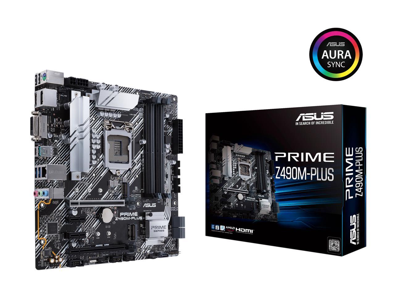 Asus Prime Z490M-Plus Lga 1200 (Intel 10Th Gen) Intel Z490 Sata 6Gb/S Micro Atx Intel Motherboard