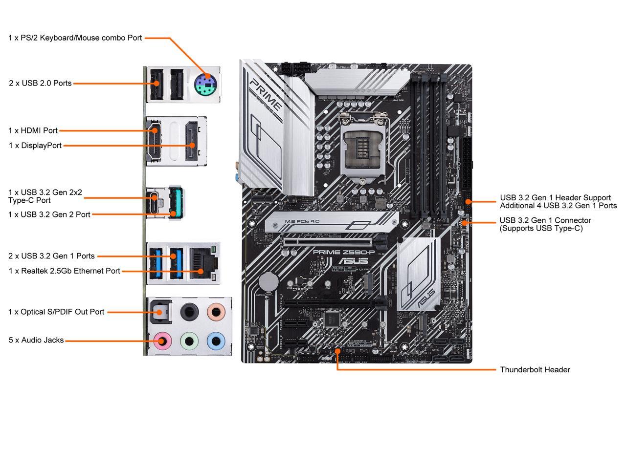 Asus Prime Z590-P Lga 1200 Intel Z590 Sata 6Gb/S Atx Intel – TeciSoft