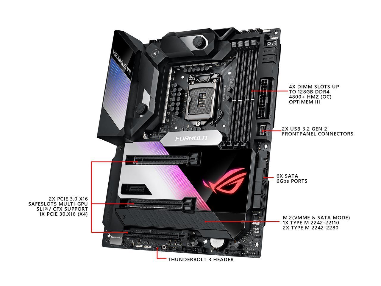 Asus Rog Maximus Xii Formula (Wifi 6) Lga 1200 Intel Z490 Sata 6Gb/S Atx  Intel Motherboard (16 Power