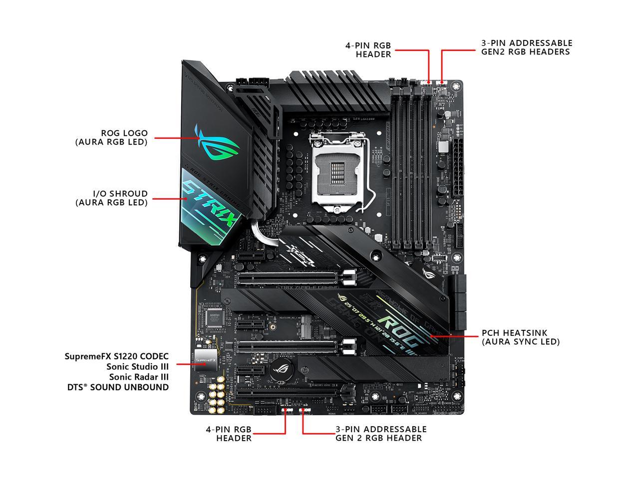 Asus Rog Strix Z490-F Gaming Lga 1200 (Intel 10Th Gen) Intel Z490 Sata 6Gb/S Atx Intel Motherboard