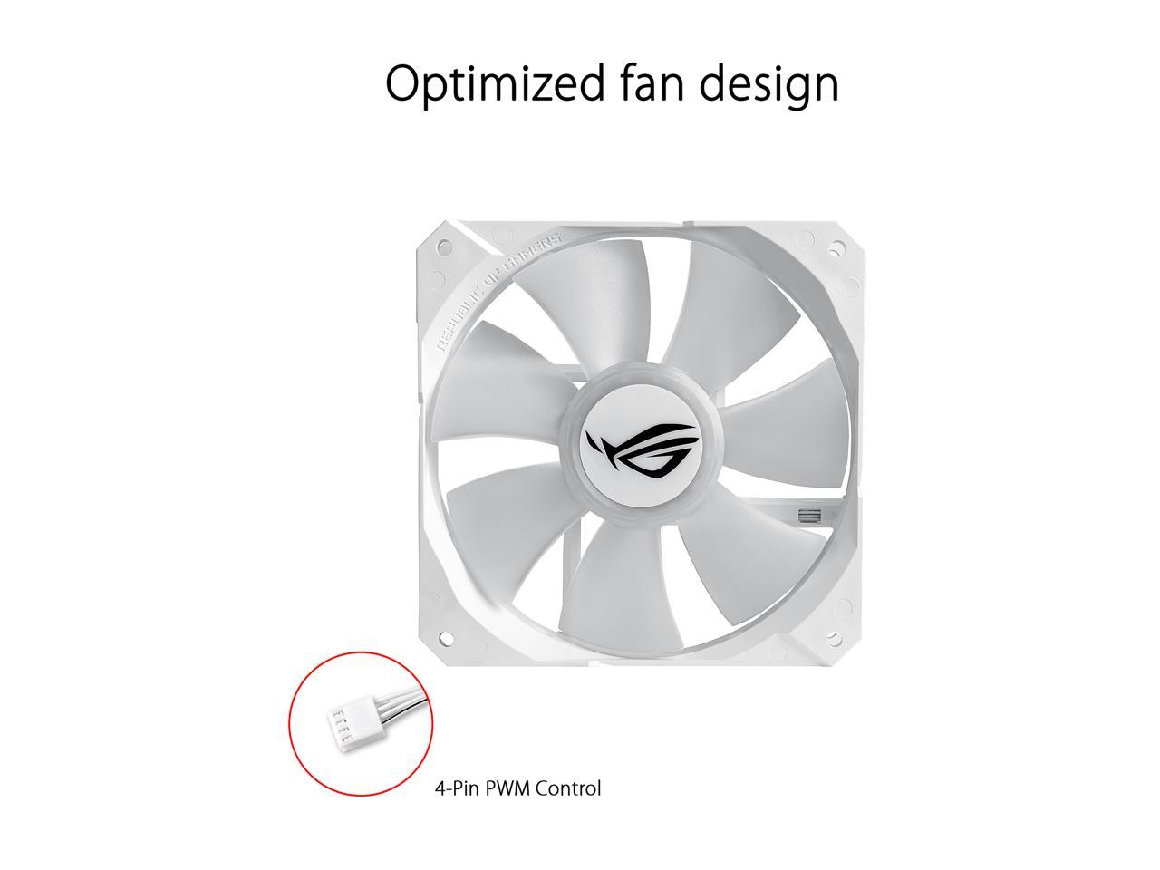 Asus Rog Strix Lc 240 Rgb White Edition All-In-One Liquid Cpu Cooler With Aura Sync Rgb, And Dual Rog 120Mm Addressable Rgb Radiator Fans