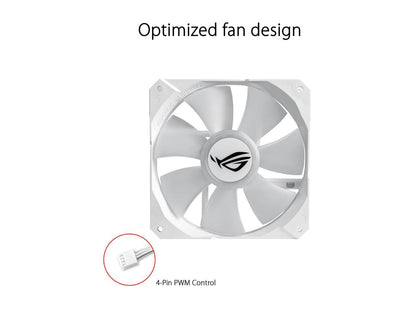 Asus Rog Strix Lc 240 Rgb White Edition All-In-One Liquid Cpu Cooler With Aura Sync Rgb, And Dual Rog 120Mm Addressable Rgb Radiator Fans