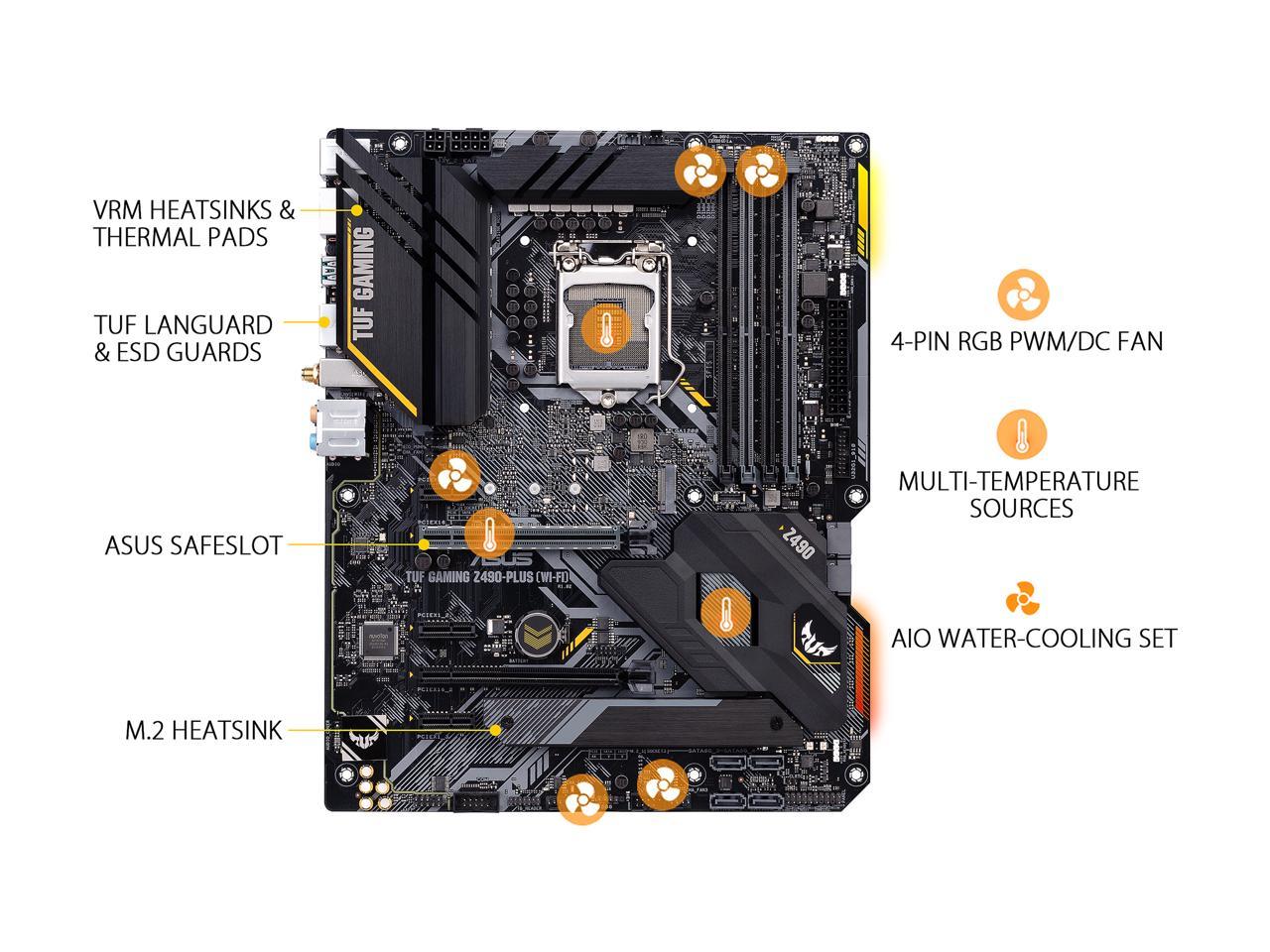 Asus Tuf Gaming Z490-Plus (Wi-Fi) Lga 1200 (Intel 10Th Gen) Intel Z490 (Wifi 6) Sata 6Gb/S Atx Intel