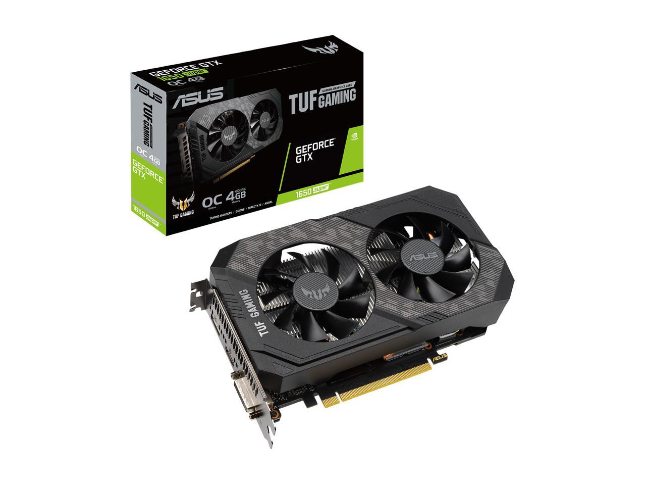 Asus Tuf Gaming Geforce Gtx 1650 Super Overclocked 4Gb Edition Hdmi Dp Dvi Gaming Graphics Card (Tuf-Gtx1650S-O4G-Gaming)