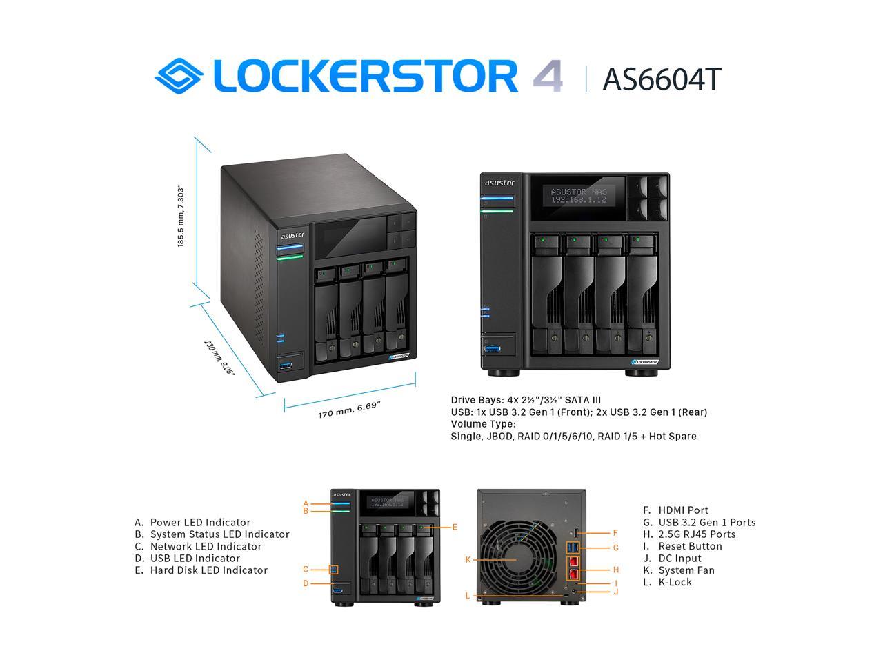 Asustor As6604T 4-Bay Nas