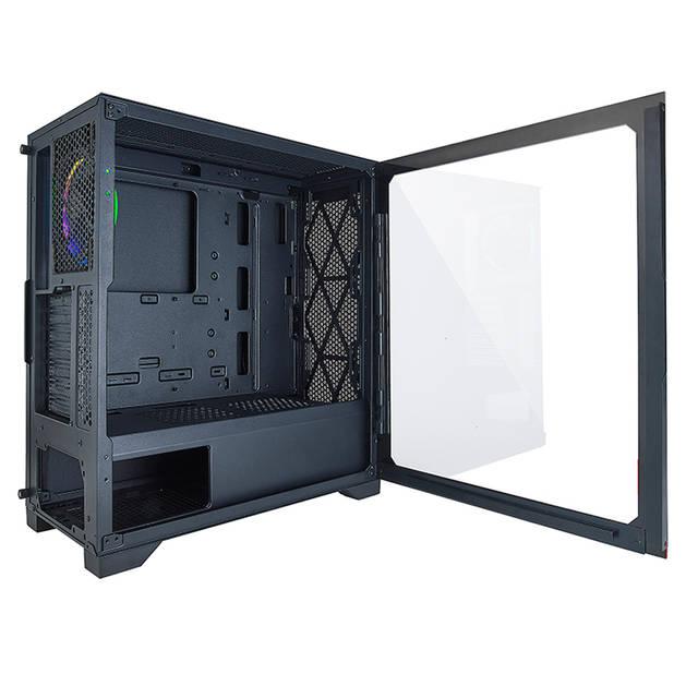 Azza Csaz-450 Hive No Power Supply Atx Mid Tower Case W/Tempered Glass (Black)