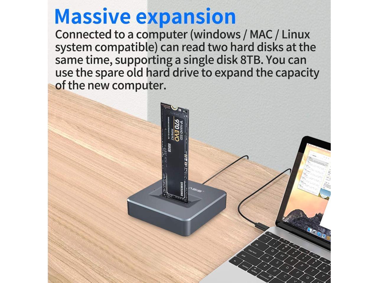 Acasis Nvme To Usb Adapter, M.2 Ssd To Type A Card, No Cable Clone, High Performance 10 Gbps Usb 3.1