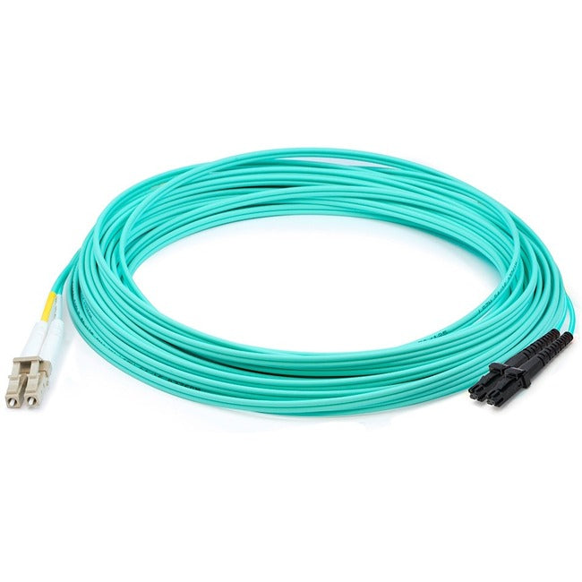 Addon 10M Lc (Male) To Mt-Rj (Male) Aqua Om3 Duplex Fiber Ofnr (Riser-Rated) Patch Cable