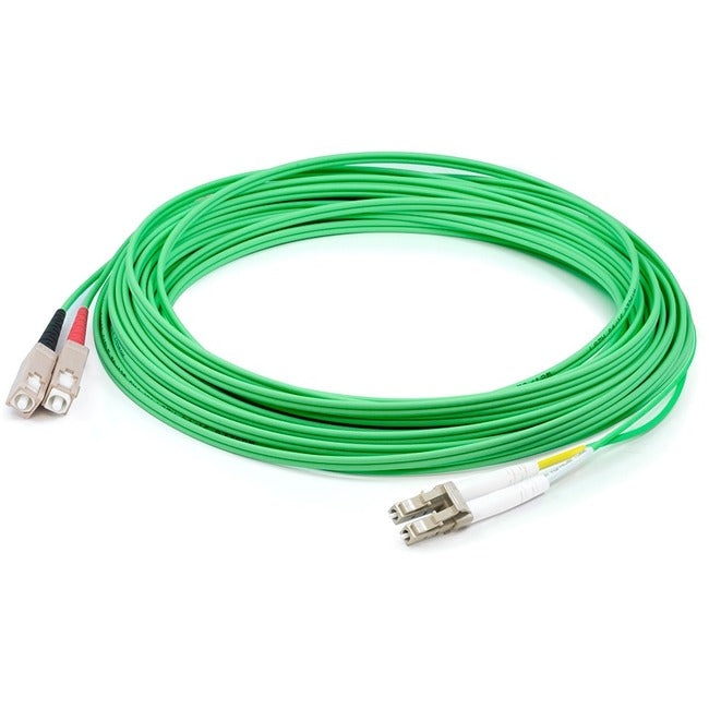 Addon 10M Lc (Male) To Sc (Male) Straight Green Om3 Duplex Fiber Ofnr (Riser-Rated) Taa Compliant Patch Cable