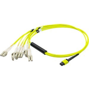 Addon 10M Mpo (Female) To 6Xlc (Male) 12-Strand Yellow Os2 Duplex Ofnr (Riser-Rated) Fiber Fanout Cable