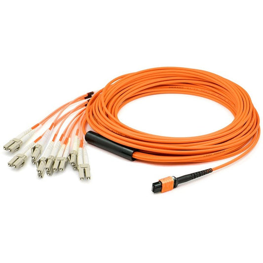 Addon 10M Mpo (Female) To 8Xlc (Male) 8-Strand Orange Om1 Fiber Fanout Cable