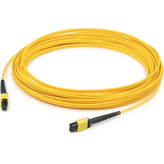 Addon 10M Mpo (Female) To Mpo (Female) 12-Strand Yellow Os2 Straight Fiber Ofnr (Riser-Rated) Patch Cable