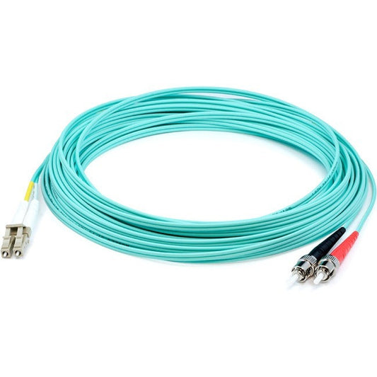 Addon 12M Lc (Male) To St (Male) Straight Aqua Om4 Duplex Plenum Fiber Patch Cable