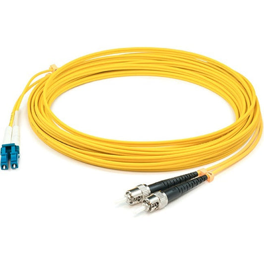 Addon 14M Lc (Male) To St (Male) Straight Yellow Os2 Duplex Plenum Fiber Patch Cable