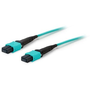 Addon 15M Mpo (Male) To Mpo (Male) 12-Strand Aqua Om3 Crossover Fiber Ofnr (Riser-Rated) Patch Cable