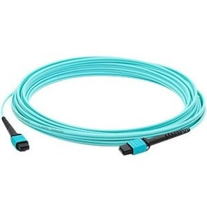 Addon 15M Mpo (Male) To Mpo (Male) 12-Strand Aqua Om3 Straight Fiber Ofnr (Riser-Rated) Patch Cable