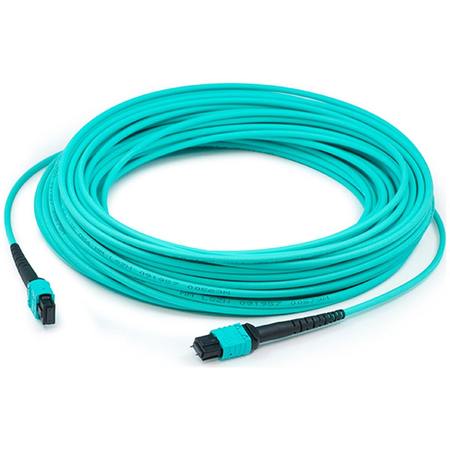 Addon 1M Mpo (Male) To Mpo (Male) 12-Strand Aqua Om4 Crossover Fiber Ofnr (Riser-Rated) Patch Cable