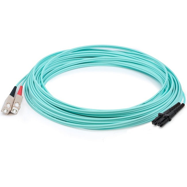 Addon 1M Mt-Rj (Male) To Sc (Male) Aqua Om3 Duplex Fiber Ofnr (Riser-Rated) Patch Cable