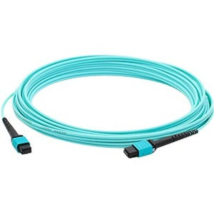 Addon 25M Mpo (Male) To Mpo (Male) 12-Strand Aqua Om3 Straight Fiber Ofnr (Riser-Rated) Patch Cable