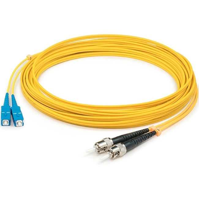 Addon 25M Sc (Male) To St (Male) Yellow Os2 Duplex Fiber Ofnr (Riser-Rated) Patch Cable