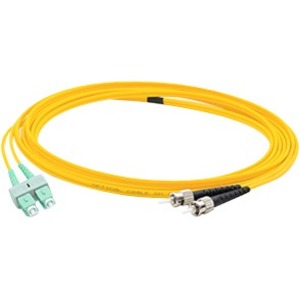 Addon 2M Asc (Male) To St (Male) Yellow Os2 Duplex Fiber Ofnr (Riser-Rated) Patch Cable