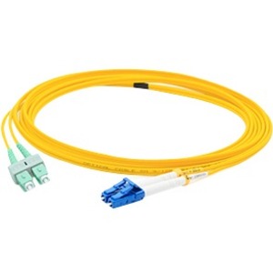 Addon 2M Lc (Male) To Asc (Male) Yellow Os2 Duplex Fiber Ofnr (Riser-Rated) Patch Cable