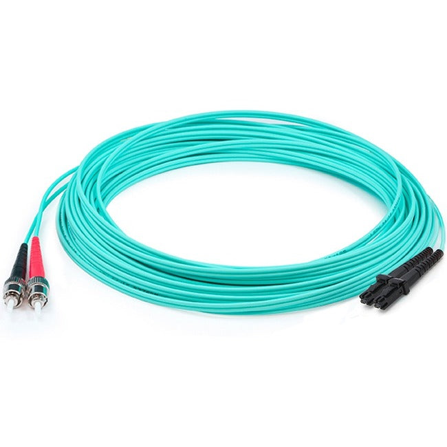 Addon 2M Mt-Rj (Male) To St (Male) Aqua Om3 Duplex Fiber Ofnr (Riser-Rated) Patch Cable