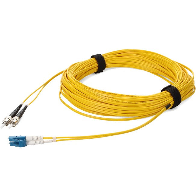 Addon 30M Lc (Male) To St (Male) Yellow Os2 Duplex Fiber Ofnr (Riser-Rated) Patch Cable