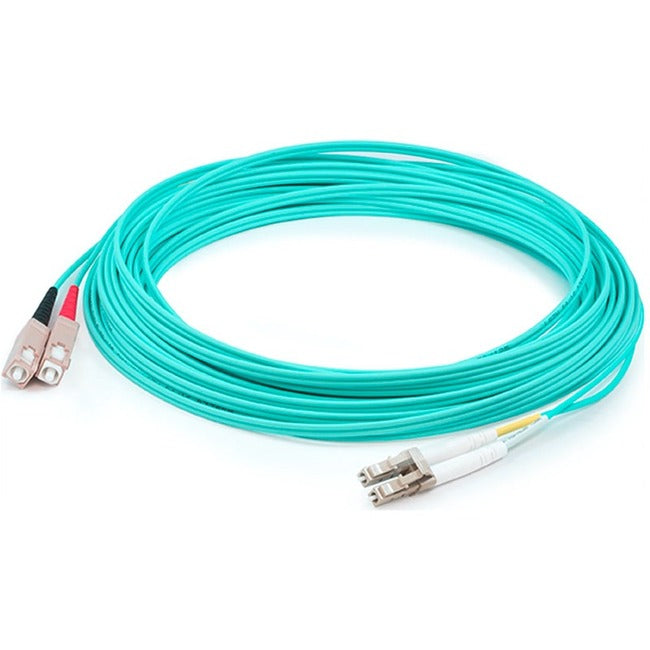 Addon 34M Lc (Male) To Sc (Male) Straight Aqua Om4 Duplex Plenum Fiber Patch Cable