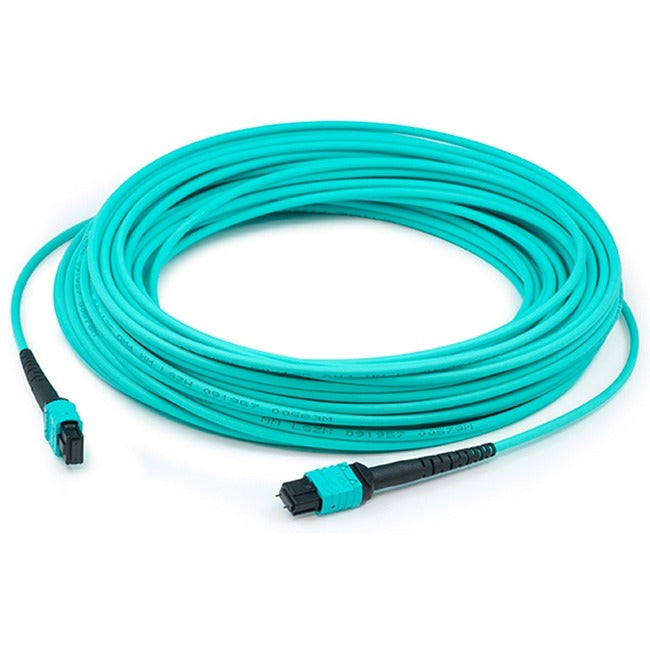 Addon 3M Mpo (Male) To Mpo (Male) 12-Strand Aqua Om4 Crossover Fiber Ofnr (Riser-Rated) Patch Cable