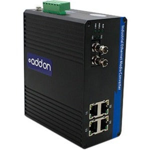Addon 4 10/100/1000Base-Tx(Rj-45) To 1 1000Base-Sx(St) Mmf 850Nm 550M Industrial Media Converter Switch