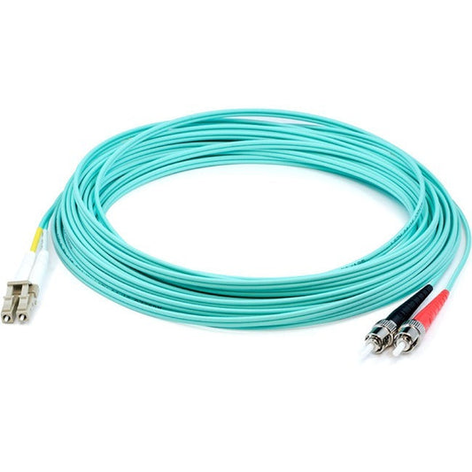 Addon 40M Lc (Male) To St (Male) Straight Aqua Om4 Duplex Plenum Fiber Patch Cable
