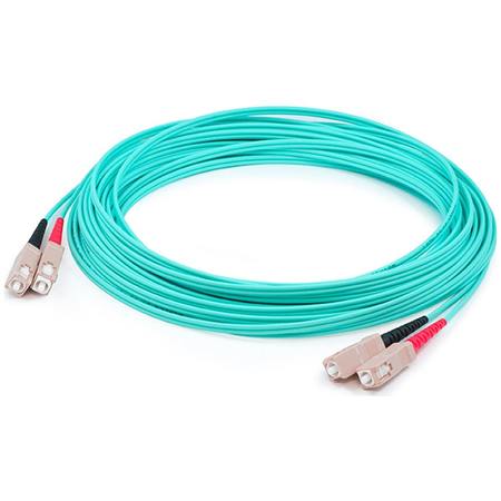 Addon 40M Sc (Male) To Sc (Male) Aqua Om3 Duplex Fiber Ofnr (Riser-Rated) Patch Cable