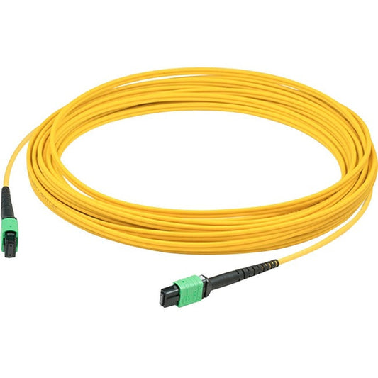 Addon 4M Mpo (Female) To Mpo (Female) 12-Strand Yellow Os2 Crossover Fiber Ofnr (Riser-Rated) Patch Cable