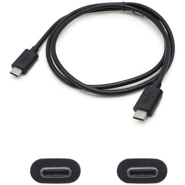 Addon 5-Pack Of 1M Usb 3.1 (C) Male To Male Black Cables