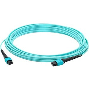 Addon 50M Mpo (Female) To Mpo (Female) 12-Strand Aqua Om4 Crossover Fiber Ofnr (Riser-Rated) Patch Cable