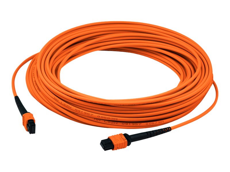 Addon 50M Mpo (Female) To Mpo (Female) 12-Strand Orange Om1 Crossover Fiber Ofnr (Riser-Rated) Patch Cable