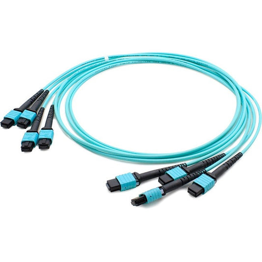 Addon 50M Mpo (Female) To Mpo (Female) 48-Strand Aqua Om4 Straight Fiber Trunk Cable